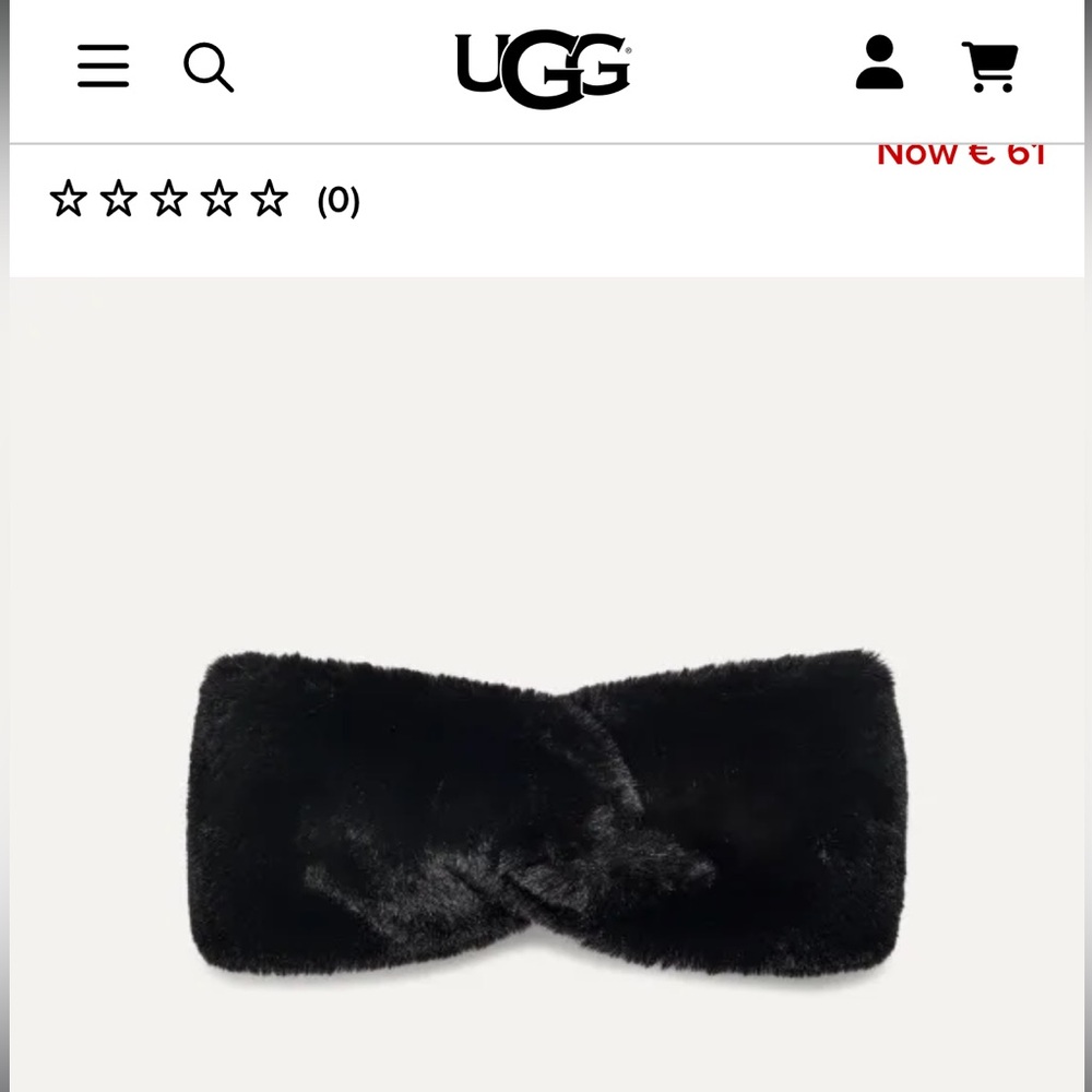 NWT Ugg Faux Fur Headband black